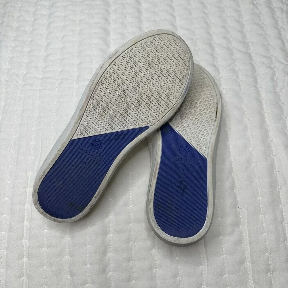 Rothy's‎ The Kids Sneaker White Rainbow Knit Fabric Slip On Casual~Girls US 3